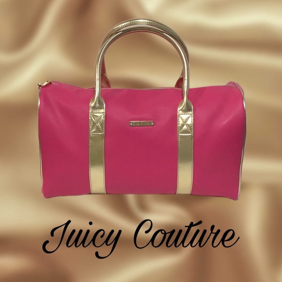 Juicy Couture Bags New Juicy Couture Duffletote Bag Medium Hot Pink And Gold With Velvety